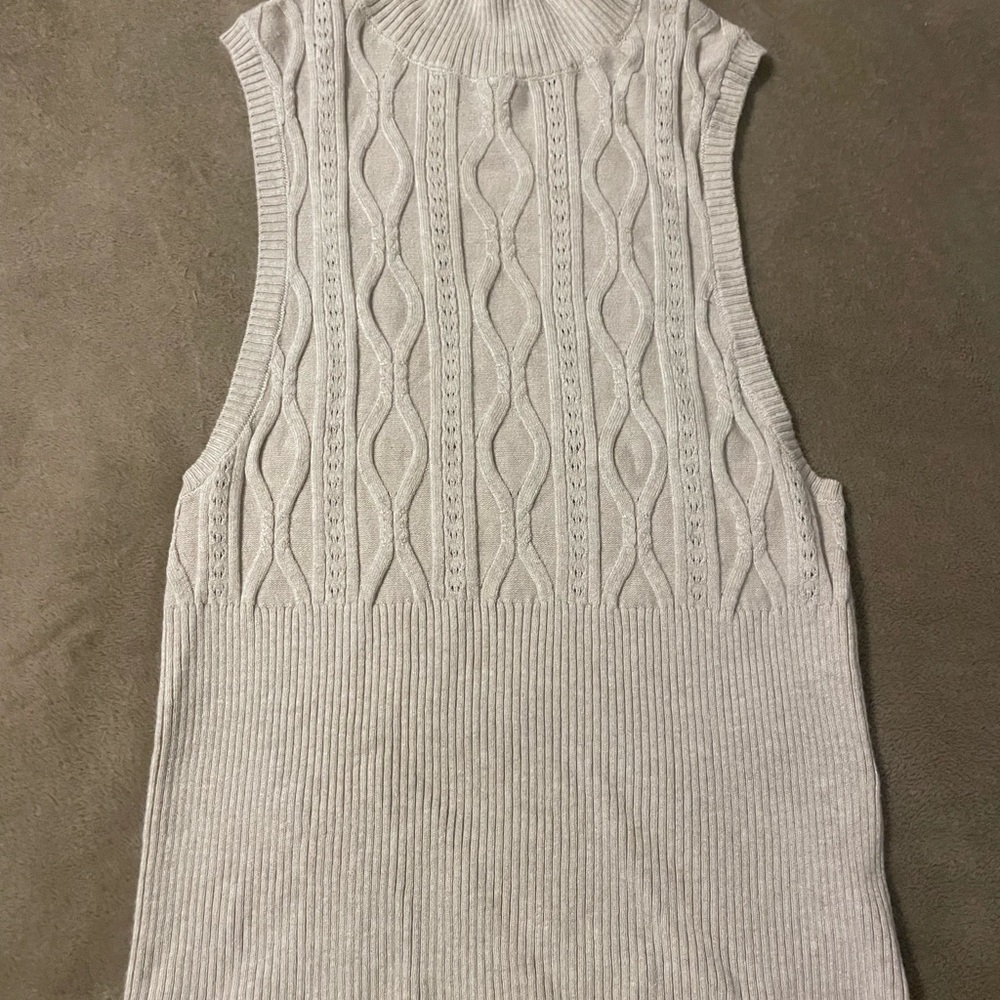 Silence + Noise Ribbed Knit Top in Cream